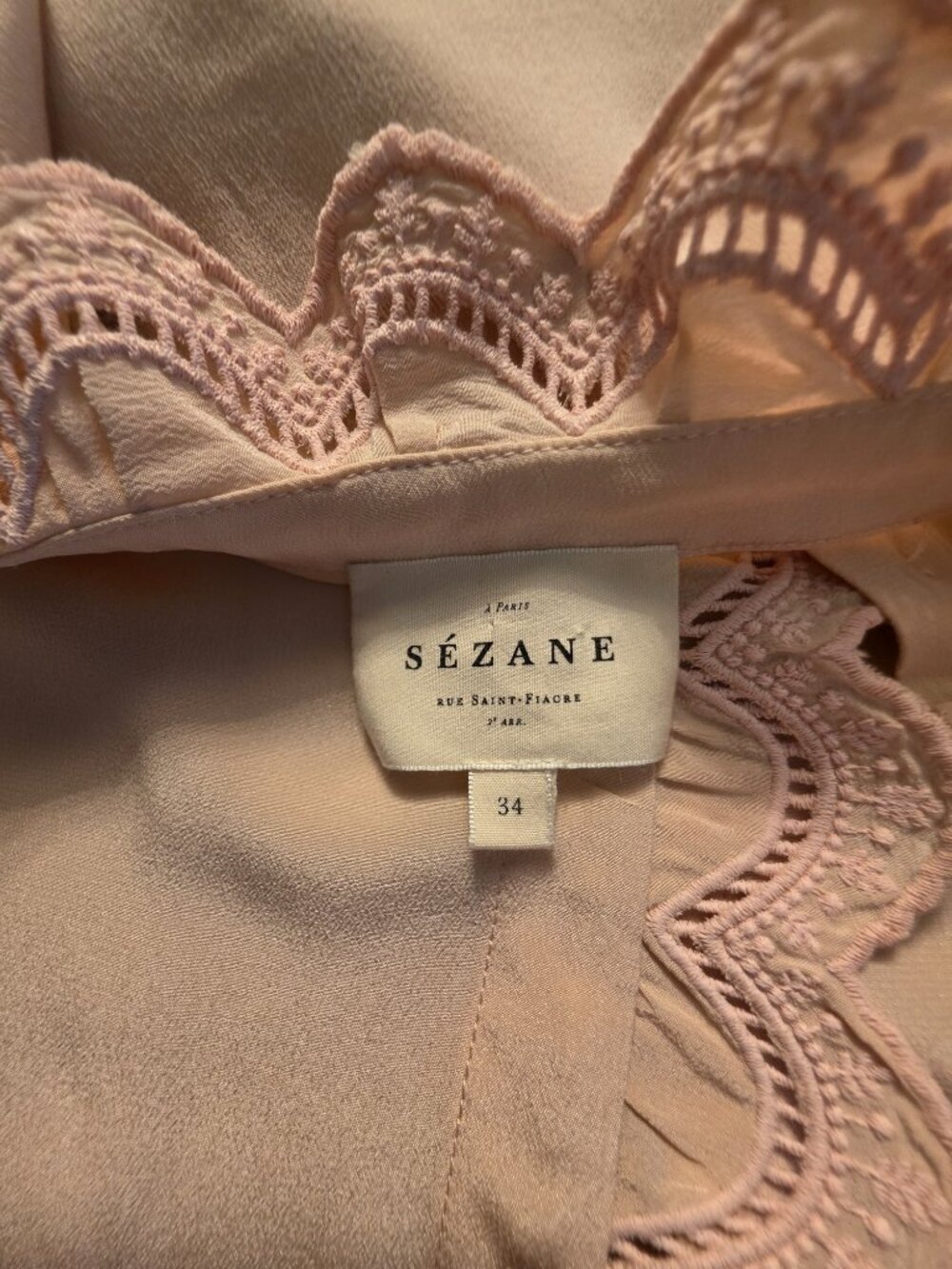 Sézane Pierre Shirt – Coral orange with multicolor floral print FR 34 / US 2 - Picture 6 of 8